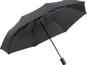 FARE AC Mini stiliaus sulankstomas skėtis Juodas Euro Blue Kompaktiškas ir stilingas kelionėms
