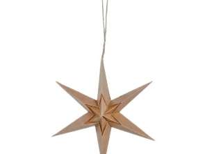 Small Deluxe Paper Star Natural Elegant Design 20cm Diameter