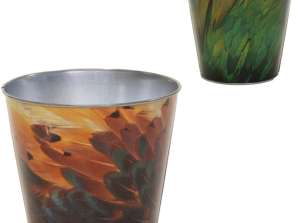 Bloempot Bob Feather XL 17 cm 2 assorti metaal decoratief