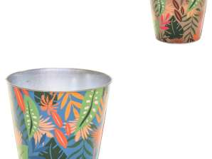 Bloempot Bob Jungle S 11 cm 2 assorti metaal decoratief