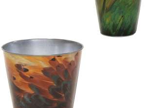 Bloempot Bob Feather L 15 cm 2 assorti metaal decoratief 2 assorti