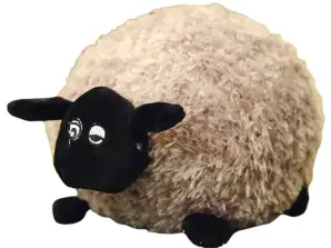 Plüsch Kuschelschaf Maskottchen mit lockiger Wolle hellbraun 20cm
