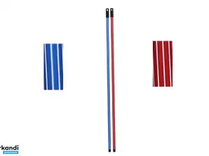 Gewindemoppstiel Metall gummiert beschichtet 120cm Rot Blau