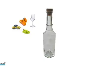 Glas Pálinka Matyó Motiv Gravur mit 350ml Kunststoffstopfen