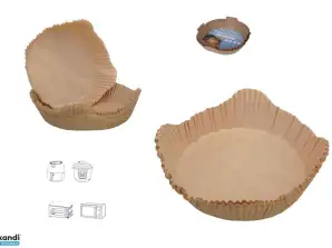 Heißluftfritteuse Backpapier Blech mit Griff 20cm 50 Stück eng 536