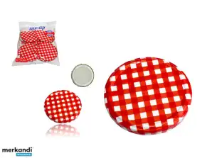 Gewindedach 82mm 10 Stück Rot Weiß Plaid Dekorativ