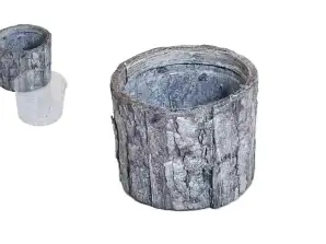 Pflanzenrinde Zylinder Grau 66 F24/GRAU D8 H7cm
