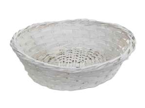 Bambuskorb Oval Weiß 208 47/W 27 22 H8cm