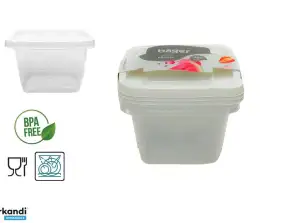 Lebensmittelvorratsdose Set Quadrat 3 Stück 3 1360ml BG 660