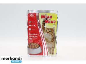 Meow Meow Nassfutter für Katzen 100g Rindfleisch Erwachsener