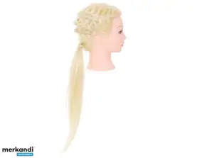 Coiffeur tête de formation cheveux blonds naturels