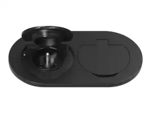 Hermetisk dobbelt elektrisk stikkontakt. oval. IP55. 2x2P Z French. sort