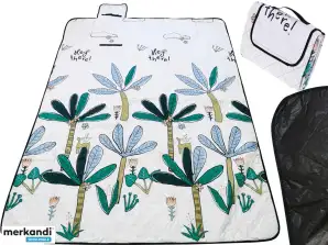 Couverture de pique-tapis de plage imperméable avec isolation pliable pour le camping des palmiers 150 x 200 cm