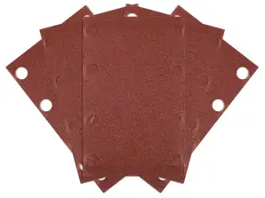Velcro-Schleifpapiere. Rechteck 80 x 130 mm. P120. 5 Stk. mit 8 Löchern für 04 623