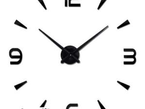 Horloge murale autocollante grand 80 120cm noir 4 chiffres