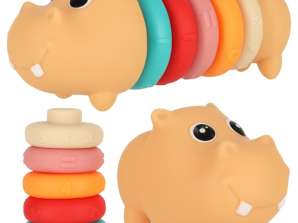 Puzzle educativo di abbinamento morbido con blocchi sensoriali di ippopotamo