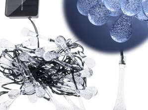 Lampes de jardin solaires Teardrop 6 5m 30LED Blanc froid