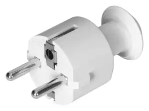 Uni Schuko 16A straight plug. 230V. white