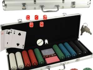 Set da gioco valigia da poker 500 fiches 2 mazzi di carte