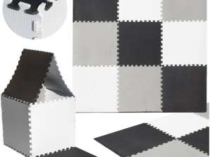 Tappetino didattico in schiuma puzzle grigio 180 x 180 x 1 cm 9 pezzi