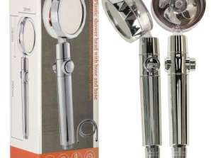 Soffione doccia con tubo turbina silver set