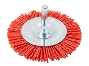 Nylon-Scheibenbürste 75 mm. mit 6 mm Schaft