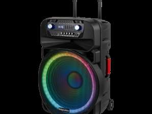 Active speaker column with 2 wireless microphones UHF SD Bluetooth FM USB LED 60 Watt