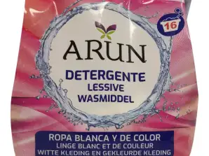 Arun Detergente en Polvo 1000 g – 16 Lavados para Ropa Blanca y de Color