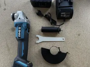 Amoladora angular inalámbrica GJEMAX de 18 V: incluye batería de 6,0 Ah y Cargador Rápido – Compatible con Makita