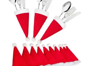 BQ87 Cutlery pockets 6pcs Santa hat