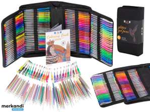 Stylos gel colorés dans un étui 120pcs 120 recharges