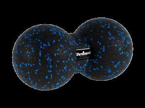 Duoball bola de massagem dupla 12cm cor preto e azul material EPP REBEL ATIVE