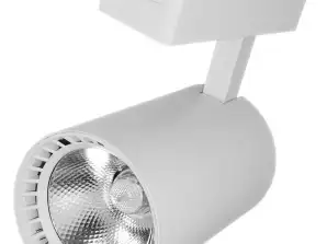 LED parduotuvės lempos bėgimo prožektorius vienfazis baltas 30W 2250 lm neutralus šviesos 4000K
