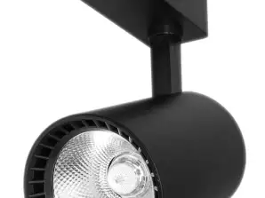 LED parduotuvės lempa - juodas vienfazis bėginis prožektorius 30W 2250 lm neutralus apšvietimas 4000K