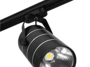 LED parduotuvės lampą bėgiojantis prožektorius vienfazis juodas 30W 2550 lm neutrali šviesa 4000K