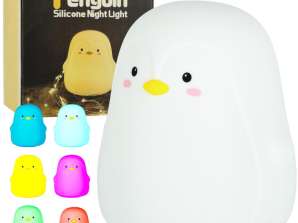 Luce notturna per bambini in silicone LED Pinguino bianco