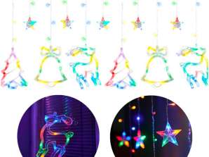 Luci per tende a renna a LED 2 5m 138LED Multicolor 8 modalità di illuminazione IP44