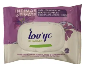 Lov'yc Pharma Intimate wipes 20 u. Mallow, honey and chamomile extract.