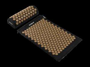 Gezondheidsmat met acupressuurspikes met kussen 72x42cm gouden spikes Rebel Active