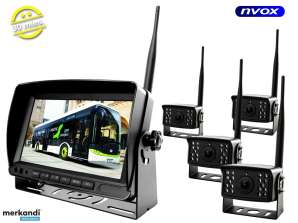 Car Dashboard Monitor Recorder LCD 7 inches AHD with support for 4 wireless cameras 12V 24V