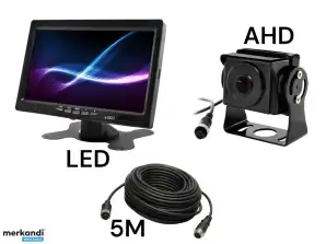 Moniteur lcd de voiture 7 pouces 12/24v câble 10m et caméra de recul 4 broches ahd set