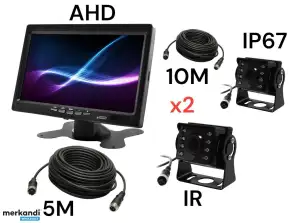 NVOX AHM607 DUAL 4PIN NVOX CMA58 CÂBLE NVOX 4PIN 5M/10M lcd moniteur de voiture 7 pouces 12/24v câble 5m/10m et caméra de recul 4pin ahd set