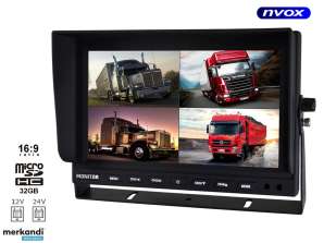 9-inch LCD Car Monitor with 4 Camera Support and DVR Recorder Function 12V 24V