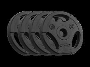 Bituminio svorio rinkinys 4x1.25kg skylėtas 31mm diskas su REBEL ACTIVE rankenomis