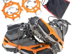 Steigeisen, Steigeisen, rutschfeste Wanderschuhe mit Spikes, Ketten, Abdeckung, rosa. 39 45