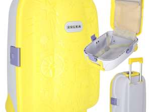 Valigia da viaggio in cabina per bambini su ruote bagaglio a mano con nome giallo