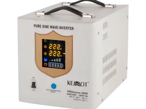 KEMOT PROsinus 2000 onduleur à onde sinusoïdale pure avec fonction de charge 12V 230V 2000VA/1200W