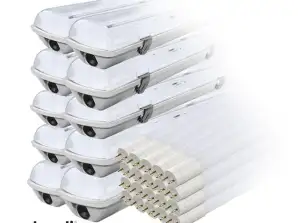 Sada: 10x hermetické LED svítidlo ip65 20x LED zářivka 120cm 18w t8 4000k g13 neutrální
