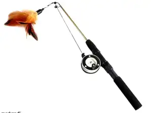 ZW10 Gatto giocattolo canna da pesca piuma