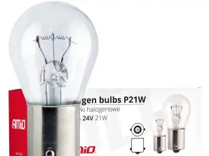 Halogenlampen p21w ba15s 24v 10 st. e8 amio 01006